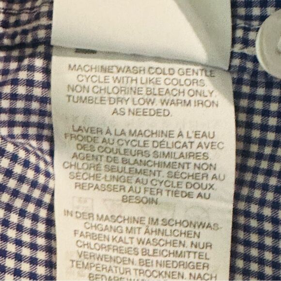 J.Crew Men’s SZ L Blue Micro Gingham Button-Down Shirt Long Sleeve Cotton Casual - Picture 10 of 10